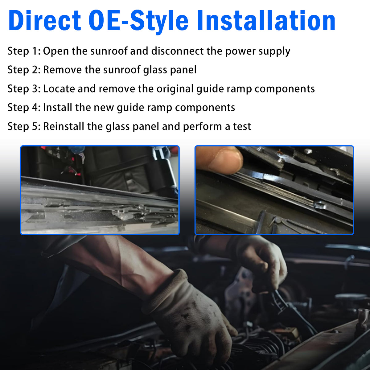 2018-2022 Ford Expedition Lincoln Navigator Sunroof Track Guides Rails & Sunroof Side Shield FL3Z1651070E FL3Z16500A66A Generic