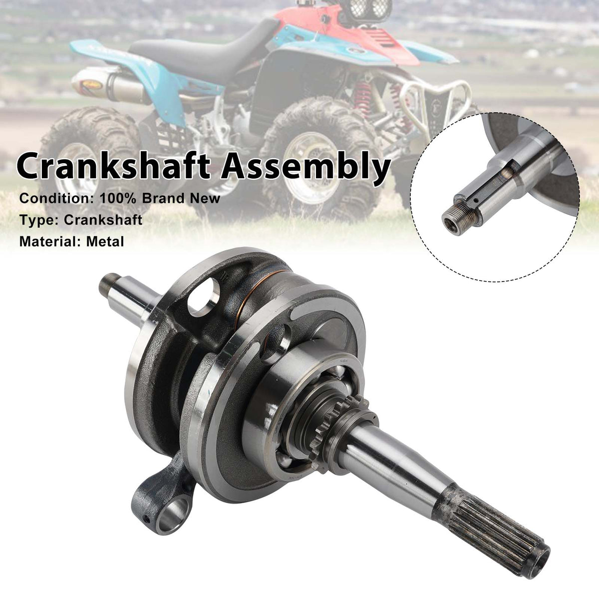 2003 Yamaha Warrior 350 YFM350X Crankshaft For Yamaha YFM350X YFM350R Raptor 350 2004-2013 1UY-11422-00-00 1UY-W1141-00-00 Generic