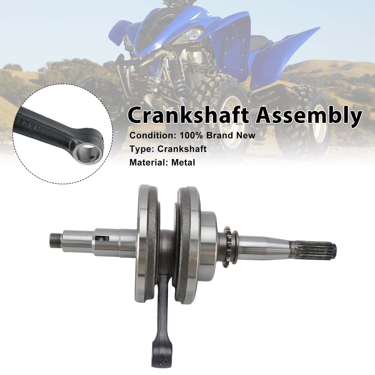 2000 Yamaha Warrior 350 YFM350X Crankshaft For Yamaha YFM350X YFM350R Raptor 350 2004-2013 1UY-11422-00-00 1UY-W1141-00-00 Generic