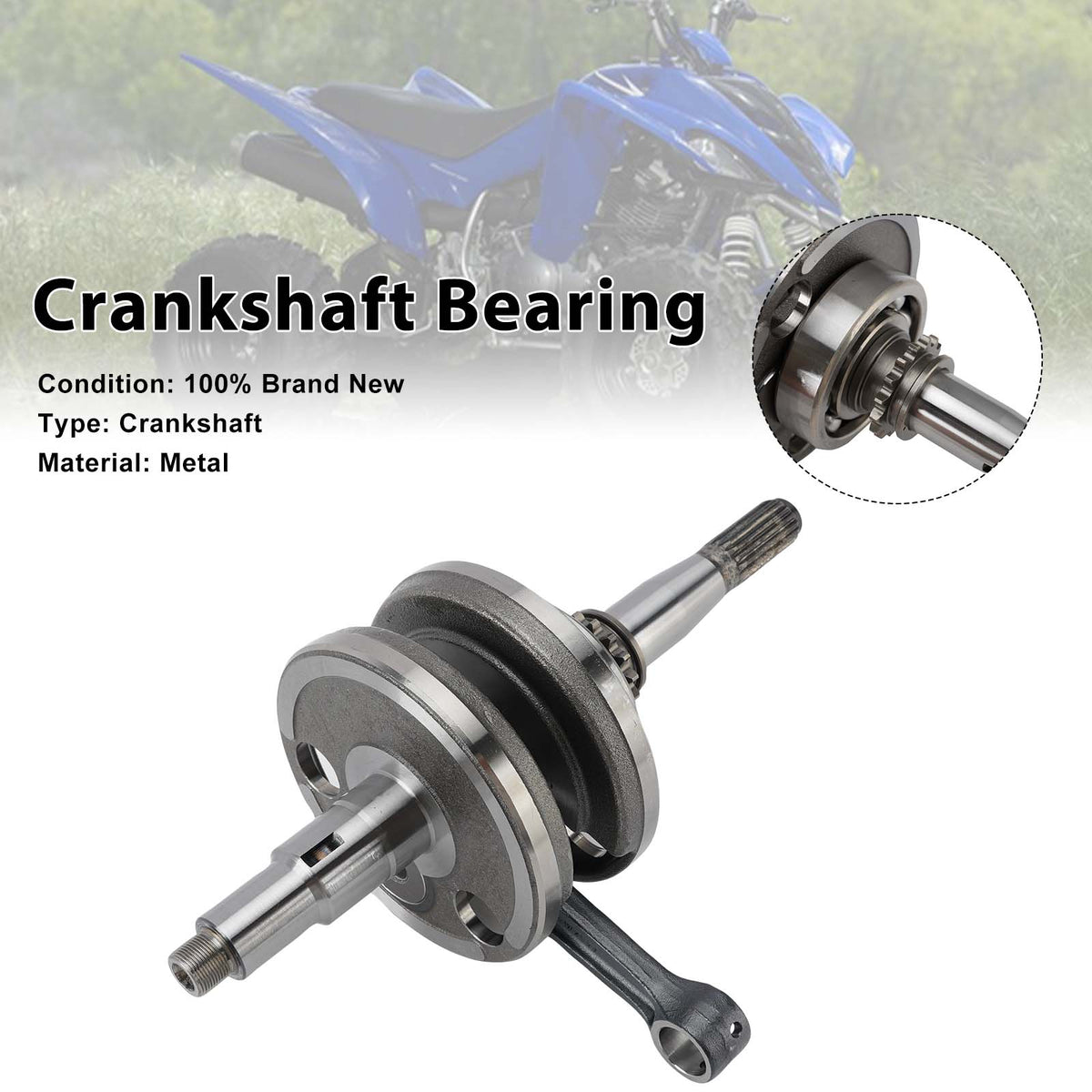 2003 Yamaha Warrior 350 YFM350X Crankshaft For Yamaha YFM350X YFM350R Raptor 350 2004-2013 1UY-11422-00-00 1UY-W1141-00-00 Generic