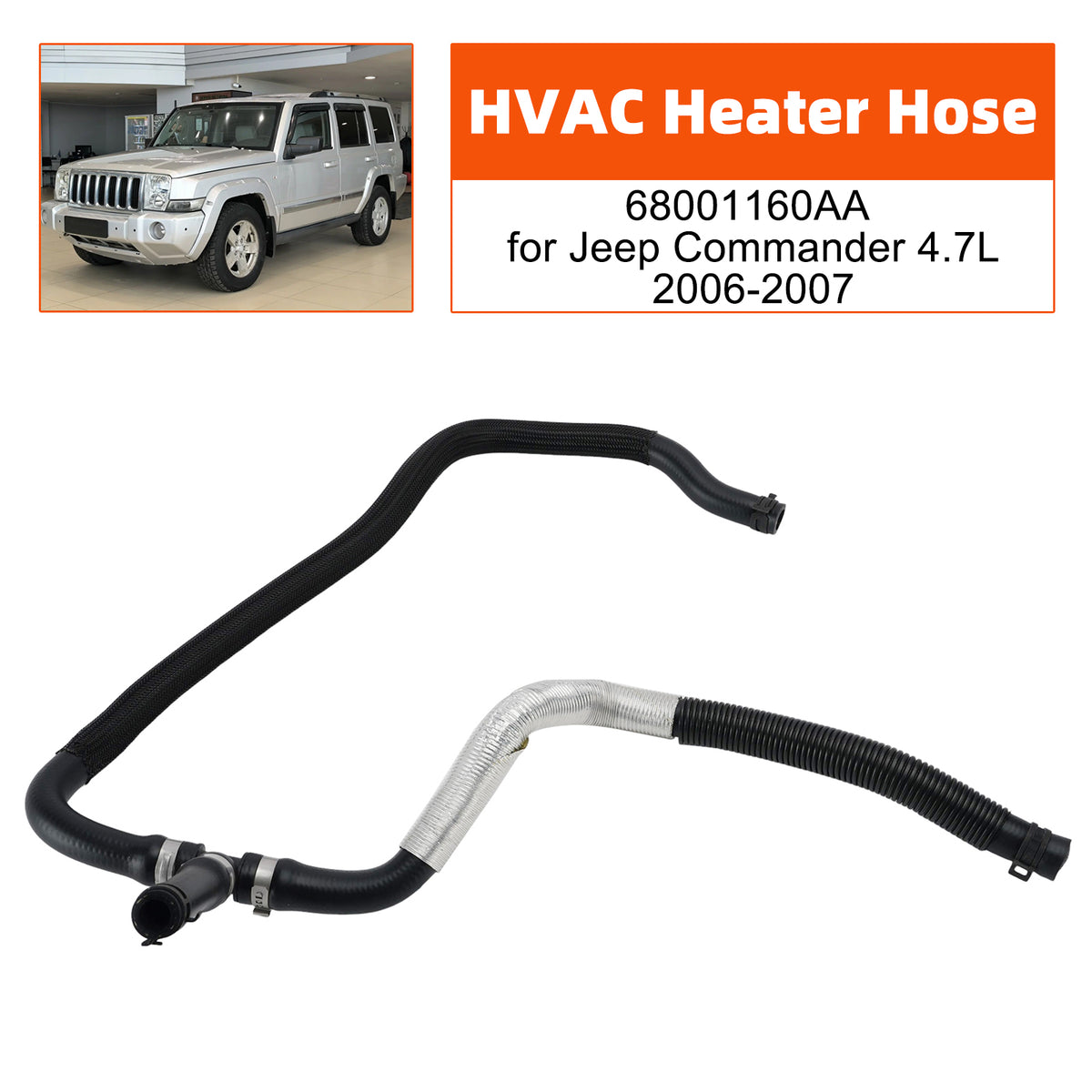 2006 2007 Jeep Commander 4.7L HVAC Heater Hose 68001160AA Generic