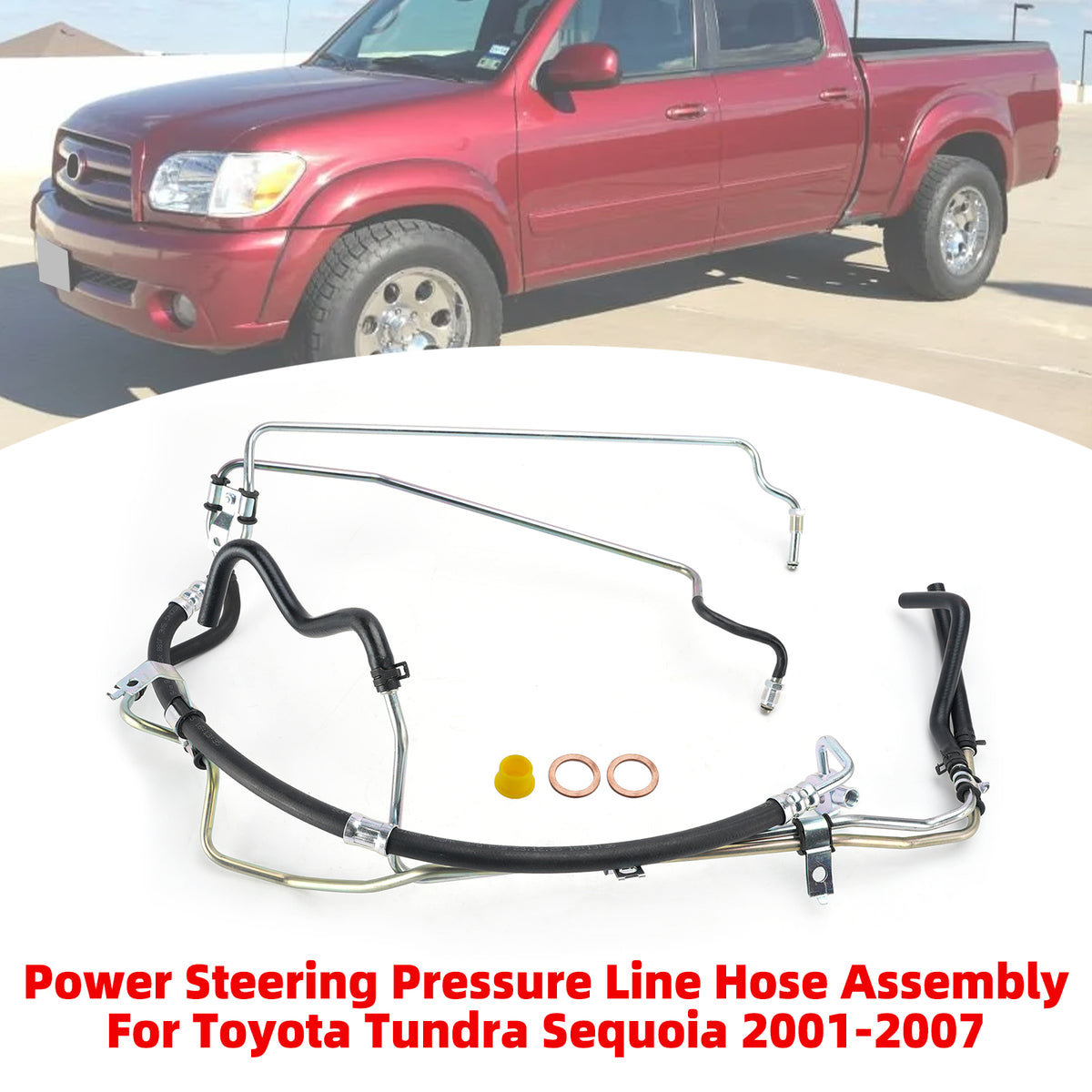 2003-2006 Toyota Tundra V8 4.7L Extended Cab Pickup, w/ Tow Package Power Steering Pressure Line Hose Assembly 3401254 44410-0C070 Generic