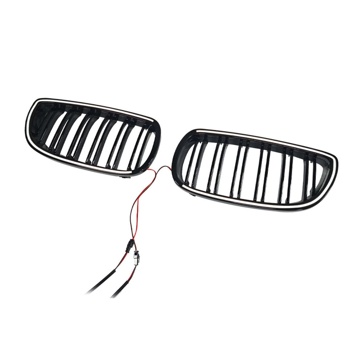 2010-2013 BMW 3-Series E92 Coupe Facelift Black Front Kidney Grill Grille W/LED 51137254969 51137254967 Generic