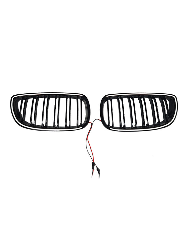2010-2013 BMW 3-Series E92 Coupe Facelift Black Front Kidney Grill Grille W/LED 51137254969 51137254967 Generic
