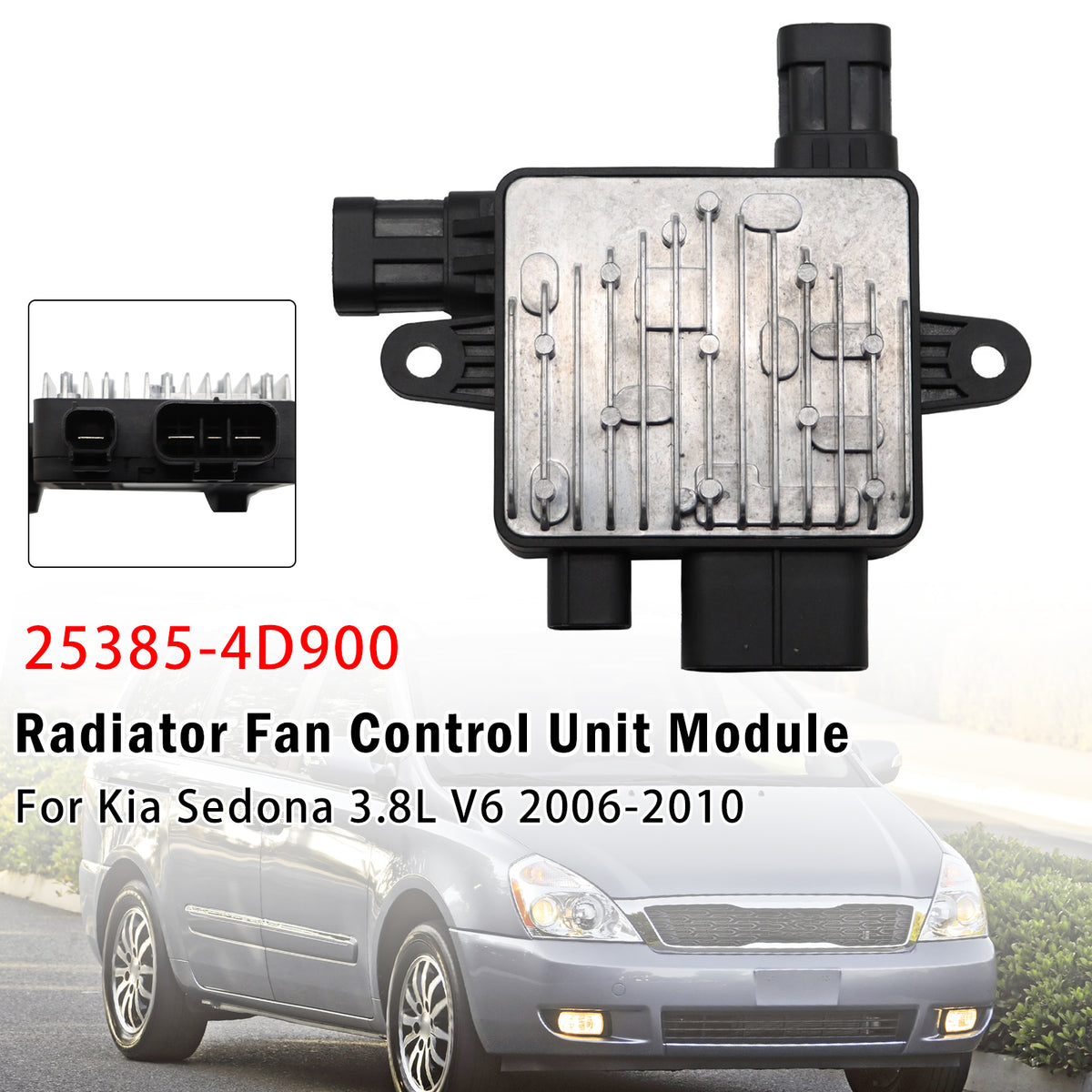 2007-2010 Kia Sedona 3.8L V6 Gas Base EX LX Radiator Fan Control Module 25385-4D900 253854D900 Generic