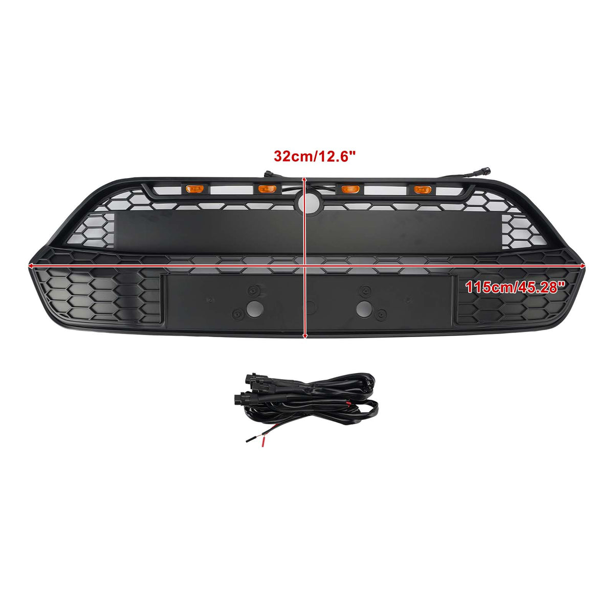 2013-2017 Ford Transit Custom Raptor Style (Doesn't MSRT Custom!!!) Matte Black Front Bumper Grille Grill W/LED Generic