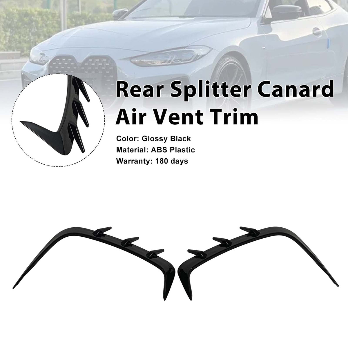 2021-2022 BMW 4 Series G22 G23 Sport-Style Rear Bumper Splitter Canard Air Vent Trim Generic