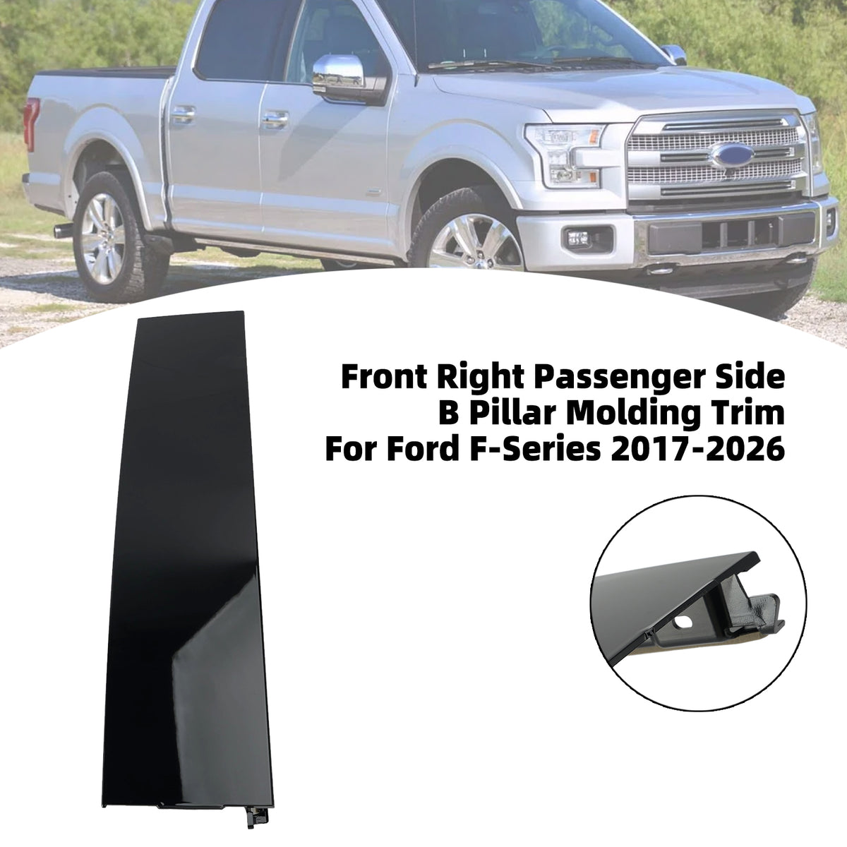 2015-2025 Ford F-150 Front Right Passenger Side B Pillar Molding Trim FL3Z-1520554-BD FL3Z-1520554-BA Generic