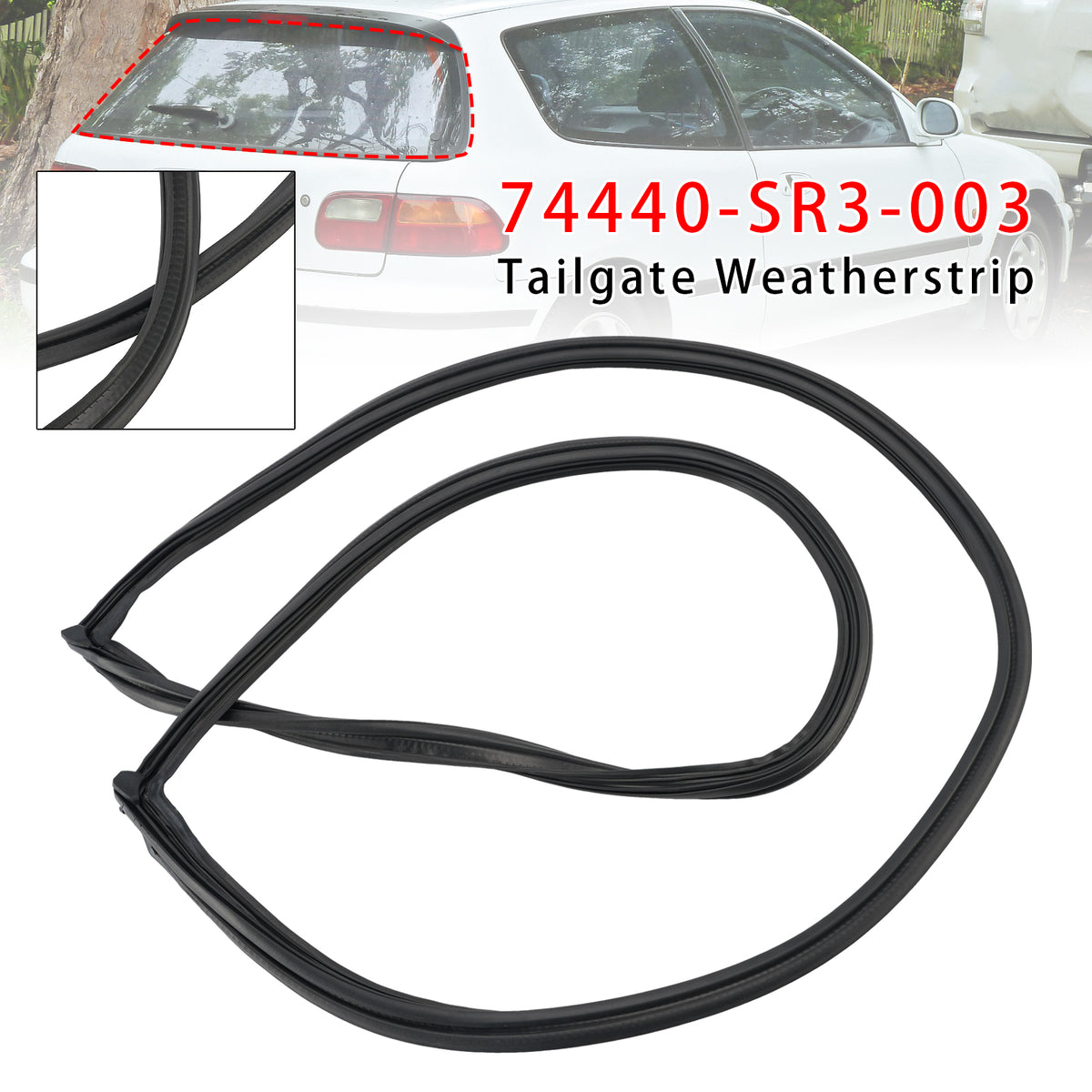 1992-1995 Honda Civic 3 portes EG5 hayon coffre arrière hayon coupe-froid 74440 74440-SR3-003 générique