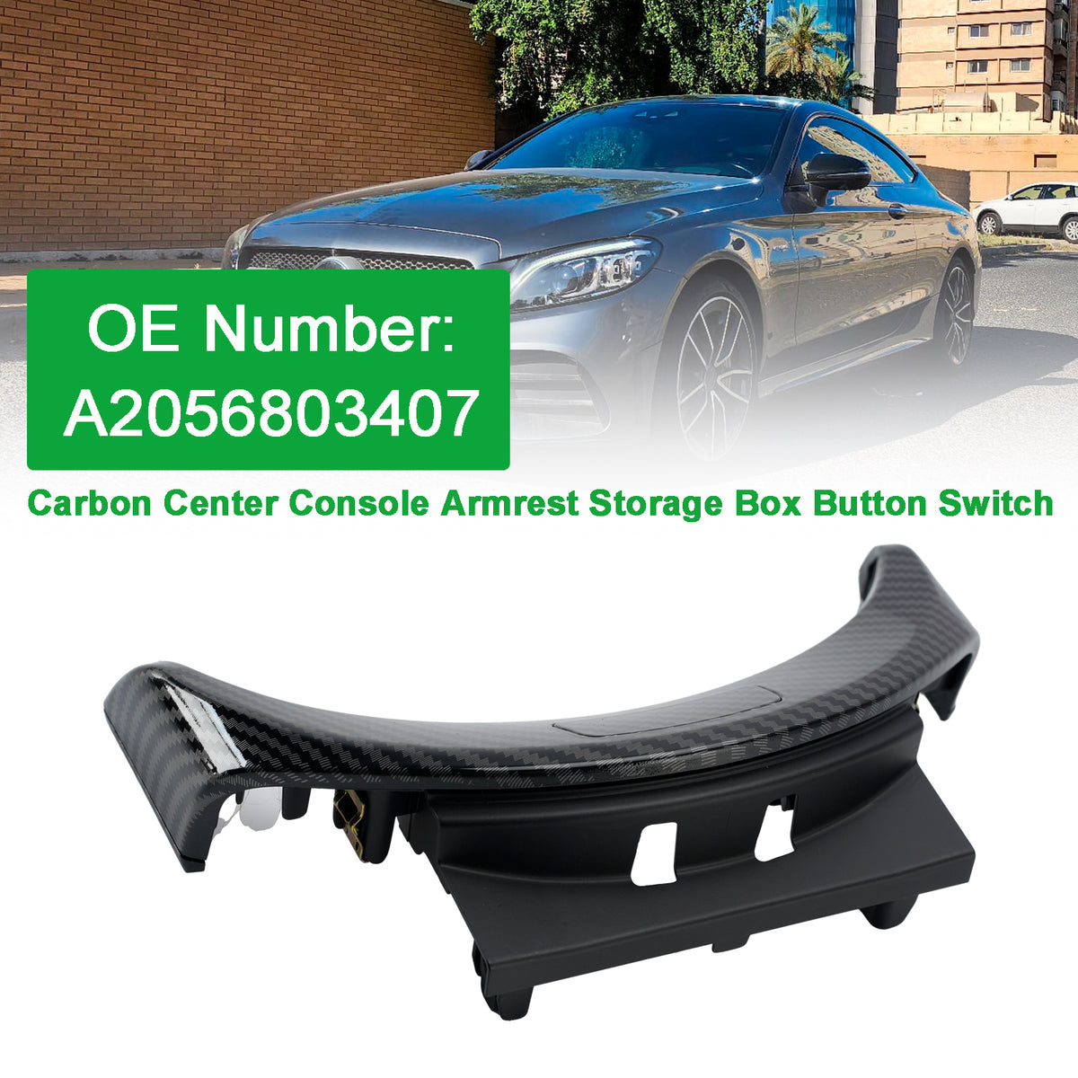 2015-2020 Mercedes-Benz C300 Carbon Center Armrest Box Button Switch A2056808804 A2056803407 Generic
