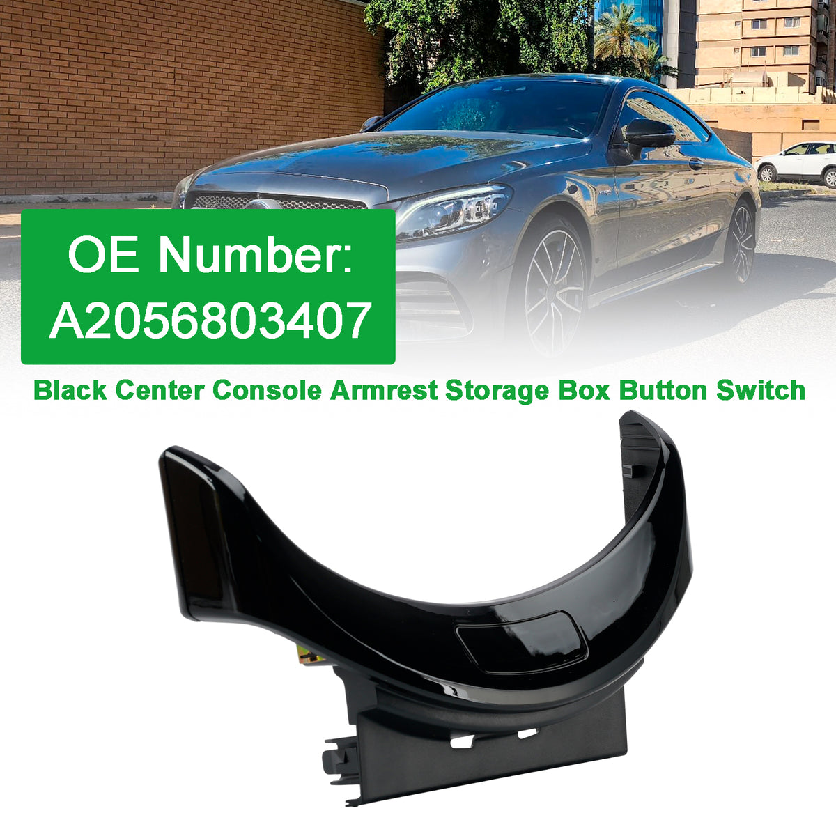 2015-2020 Mercedes-Benz C63 AMG S Black Center Armrest Box Button Switch A2056803407 A2056808804 Generic