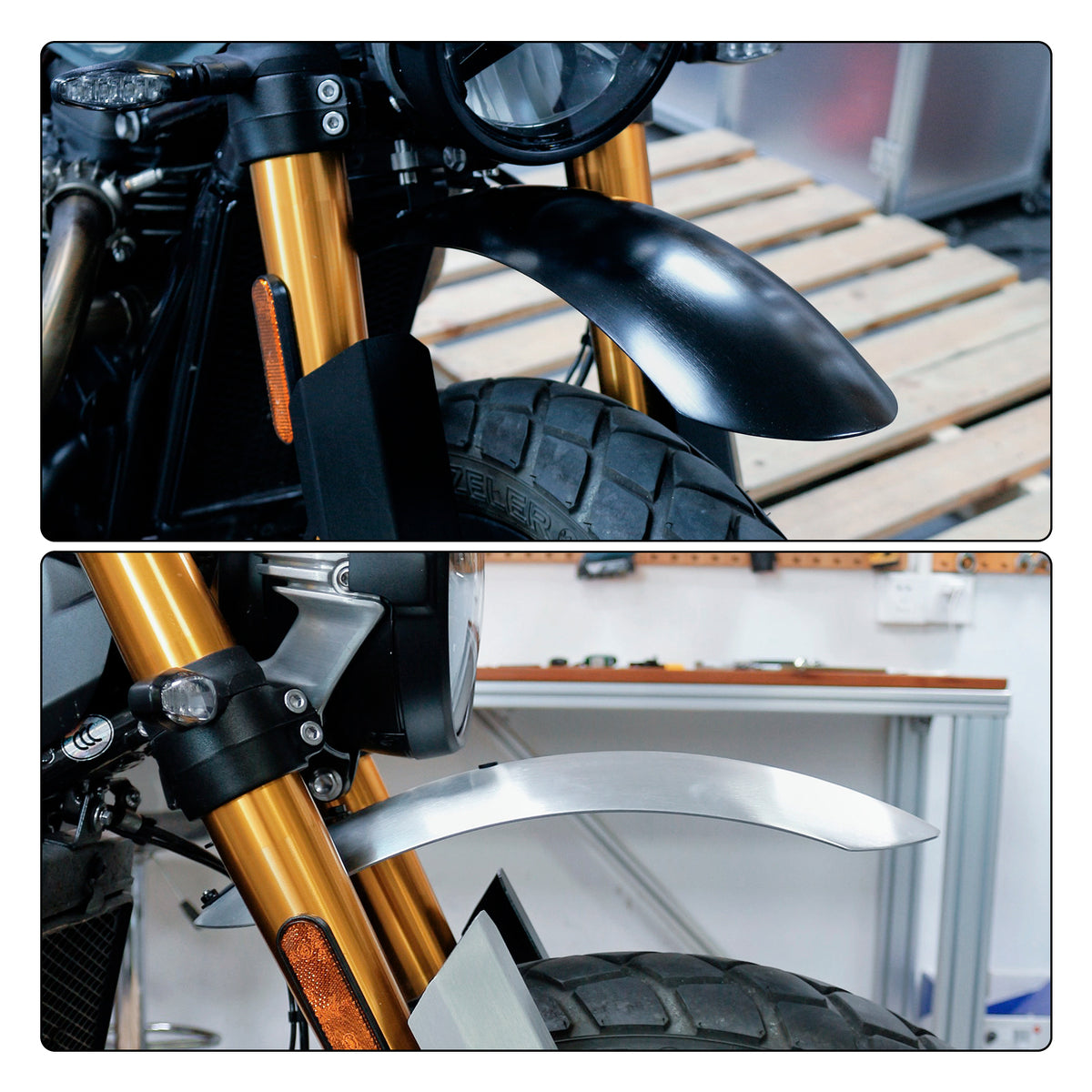 2026-2027 Triumph Street Scrambler 900 Extended Aluminum alloy Front Mudguard Silver Generic