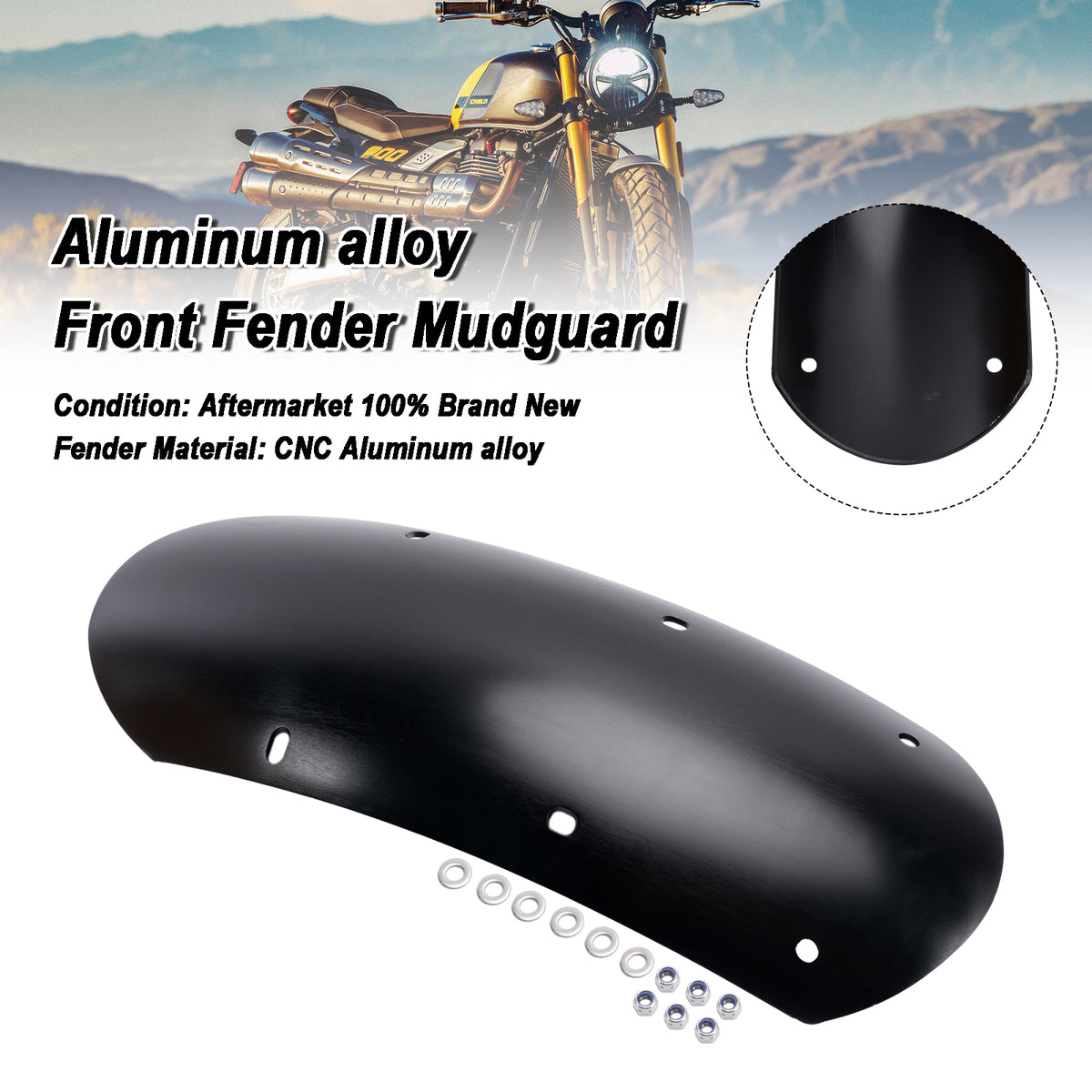 2026-2027 Triumph Street Scrambler 900 Aluminum alloy Front Mudguard Black Generic