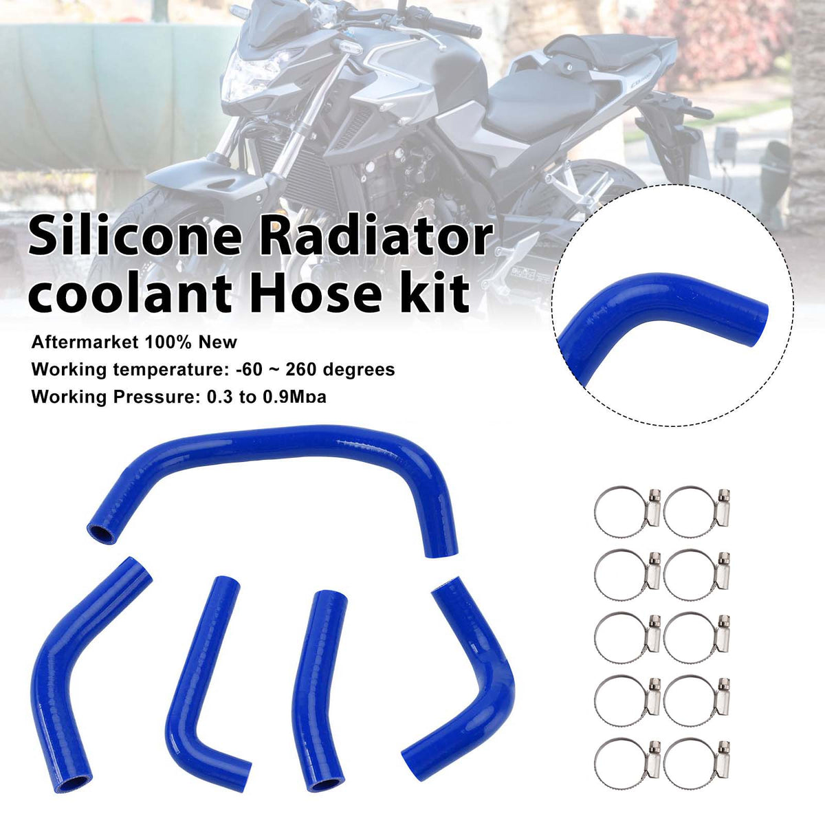 2026- Honda CB500SF Silicone Radiator coolant Hose kit Blue Generic
