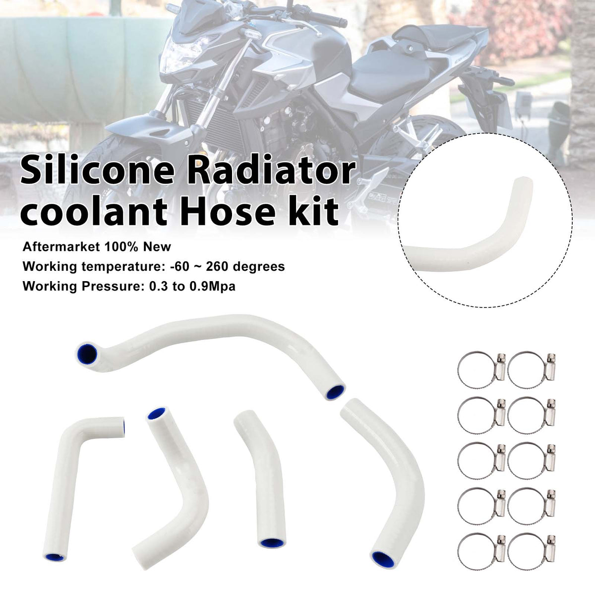 2026- Honda CB500SF Silicone Radiator coolant Hose kit White Generic