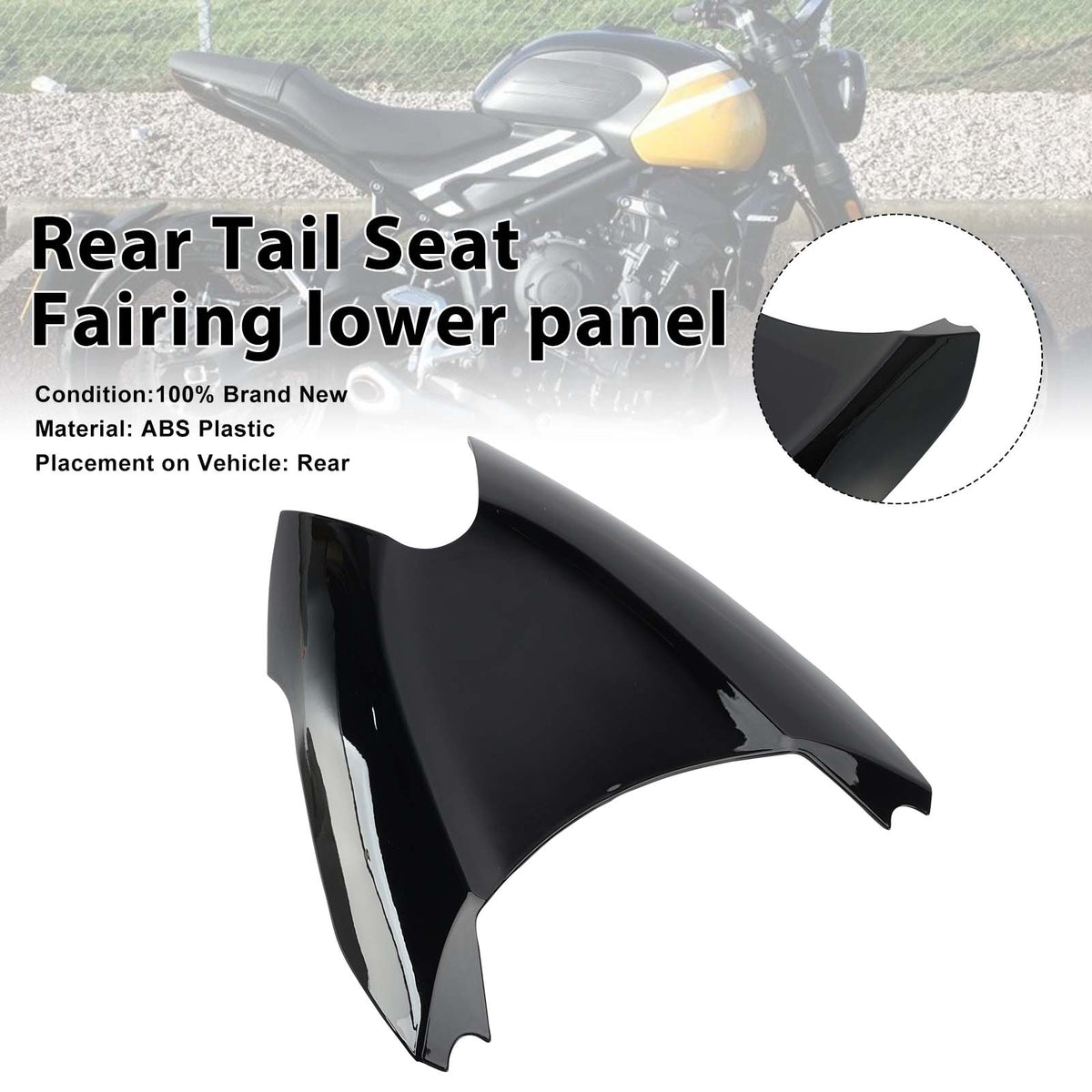 2022-2025 Triumph Trident 660 Rear Tail Seat Fairing lower panel Black Generic