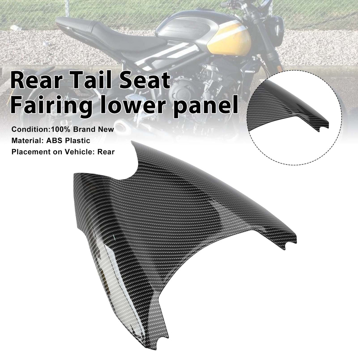 2022-2025 Triumph Trident 660 Rear Tail Seat Fairing lower panel Carbon Generic
