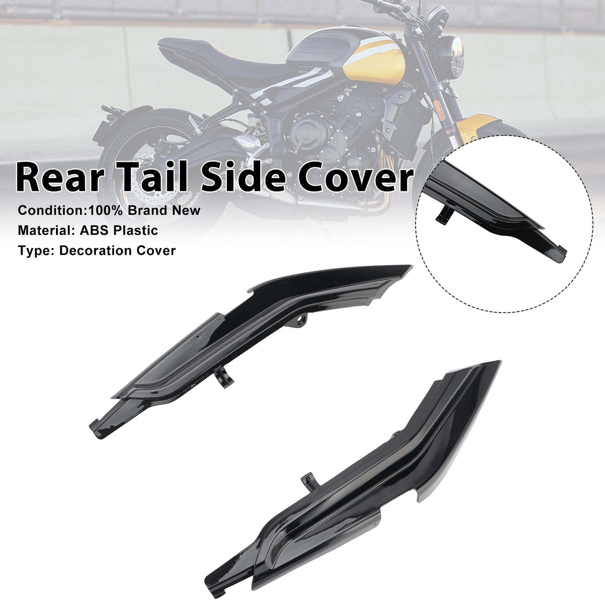 2022-2025 Triumph Trident 660 Rear Seat Side Cowl Cover Fairing Black Generic