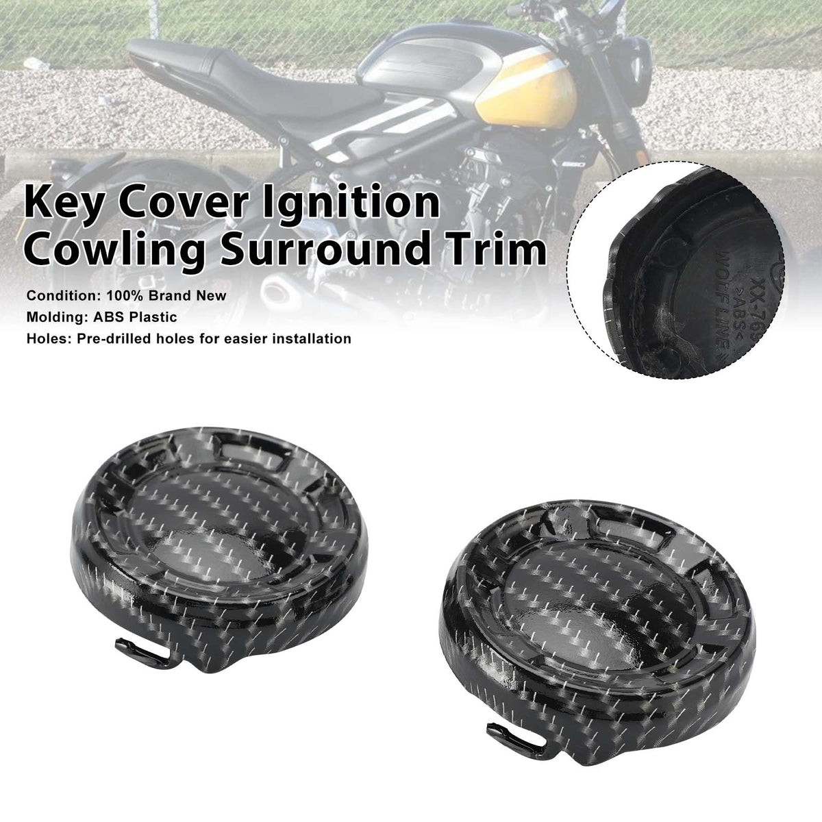 2022-2025 Triumph Trident 660 Key Cover Ignition Cowling Surround Trim Carbon Generic