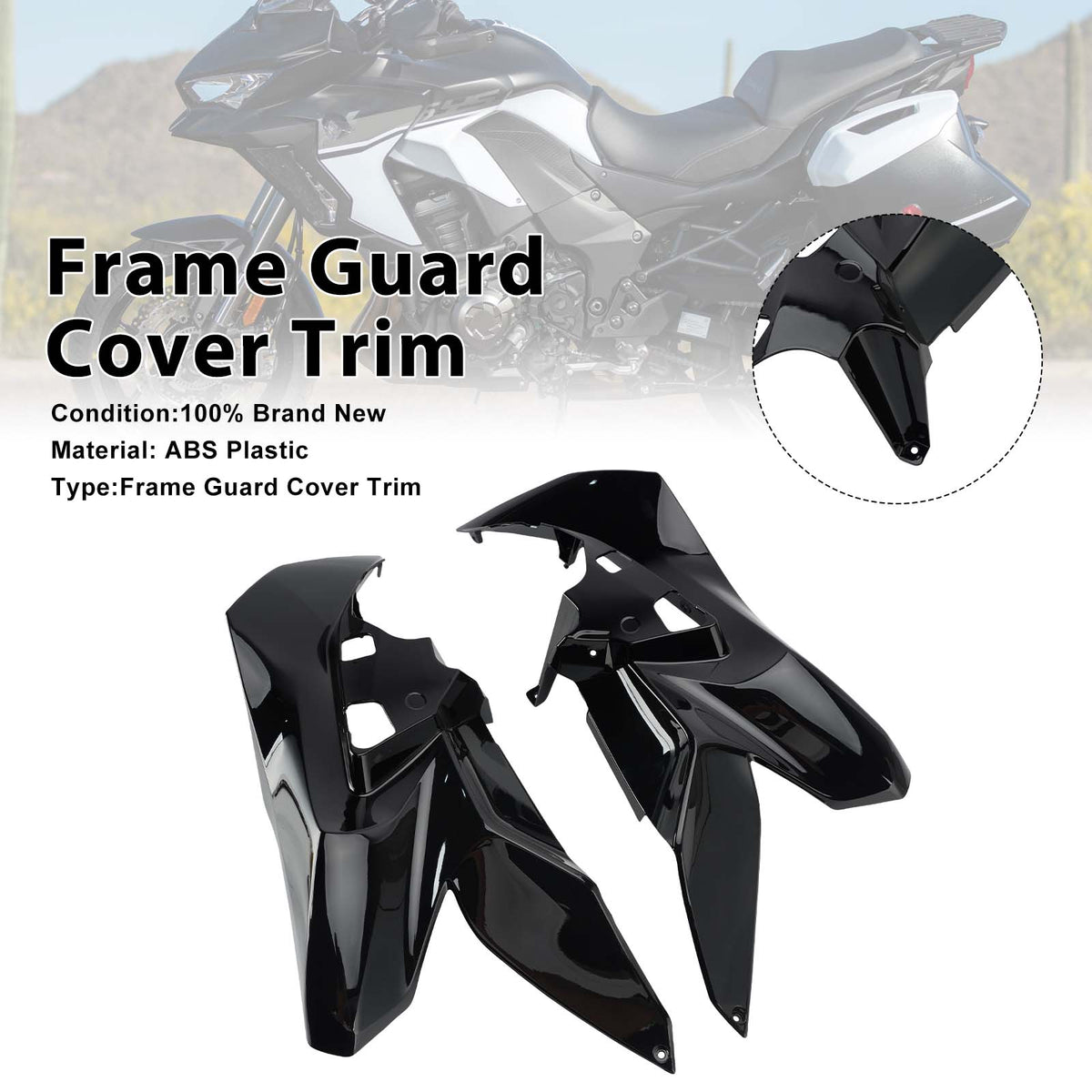 2019-2024 Kawasaki Versys1000 Frame Guard Side Cover Fairing Black Generic
