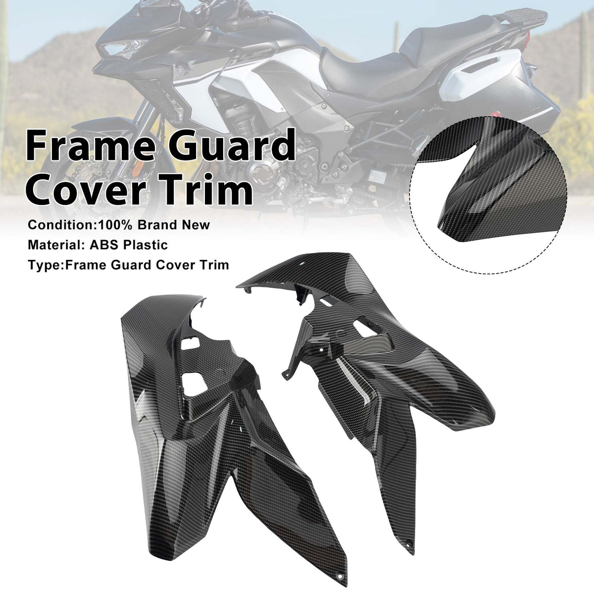 2019-2024 Kawasaki Versys1000 Frame Guard Side Cover Fairing Carbon Generic