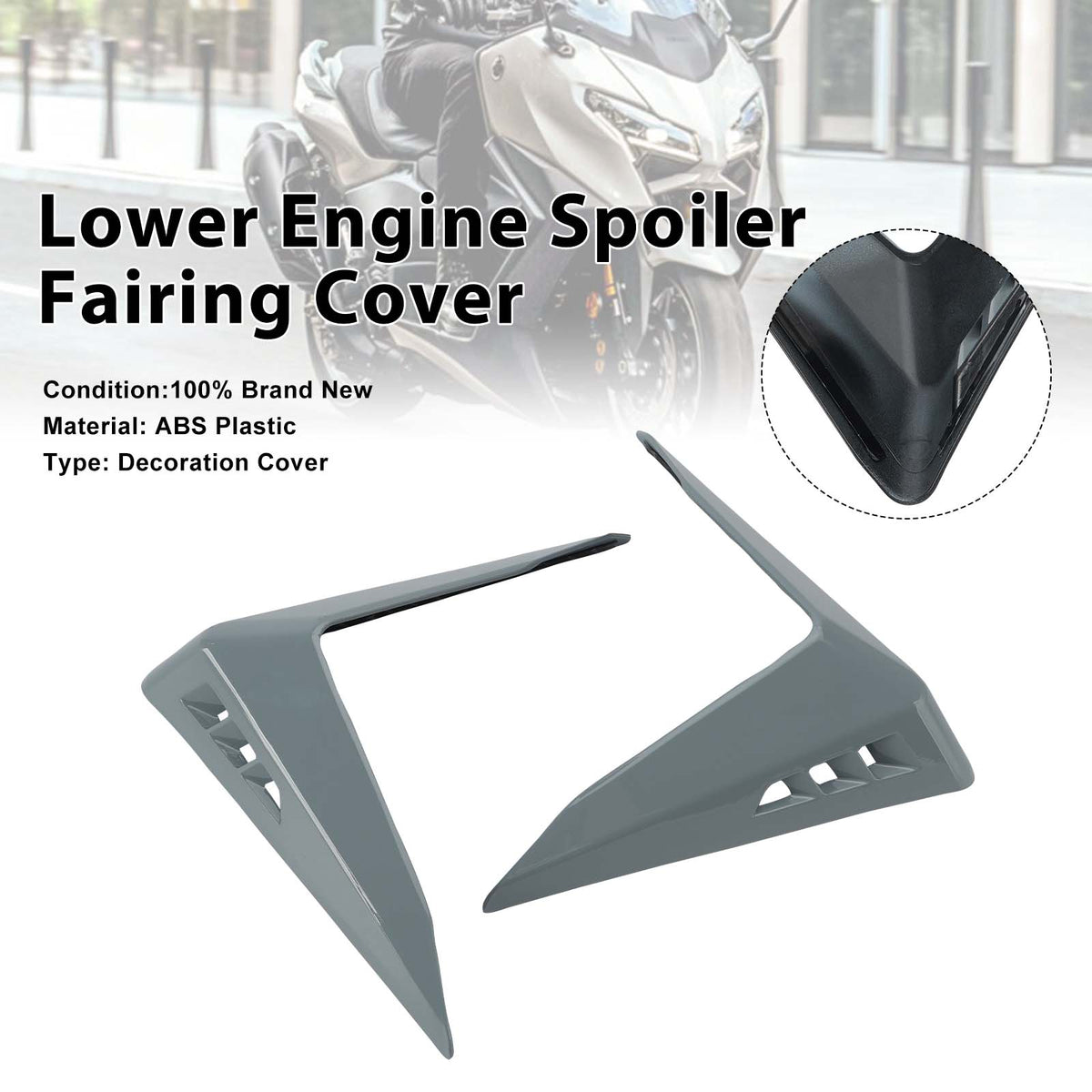 2025-2026 Yamaha T-MAX560 Lower Engine Spoiler Fairing Cover Gray Generic
