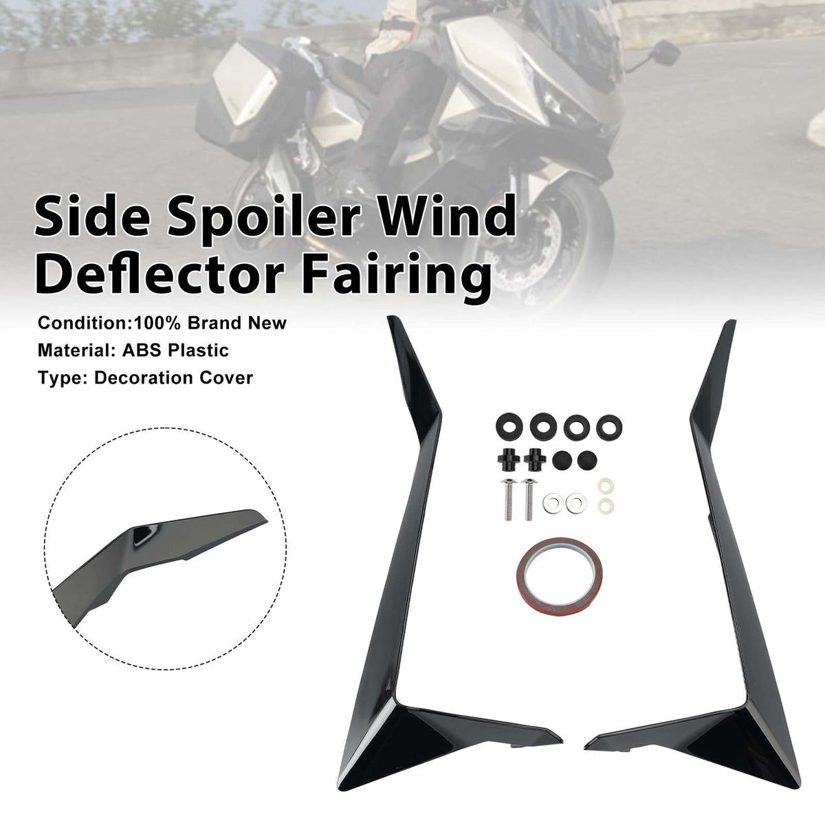 2025-2026 Honda Forza 750 Side Spoiler Wind Deflector Fairing Black Generic