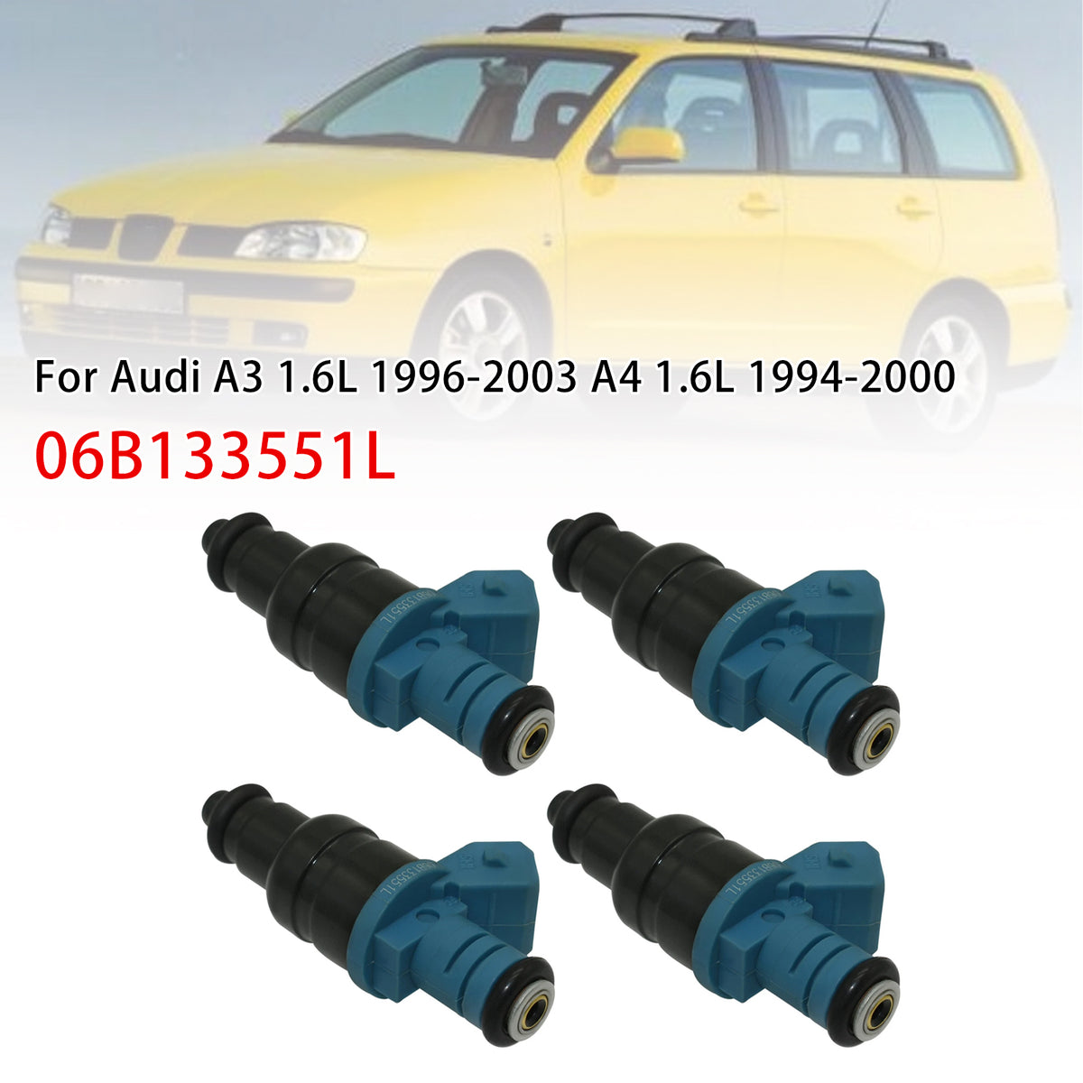 1996-1999 Seat Toledo I (1L2) 1.6i 4Pcs Fuel Injector 06B133551L 06B133551 Generic