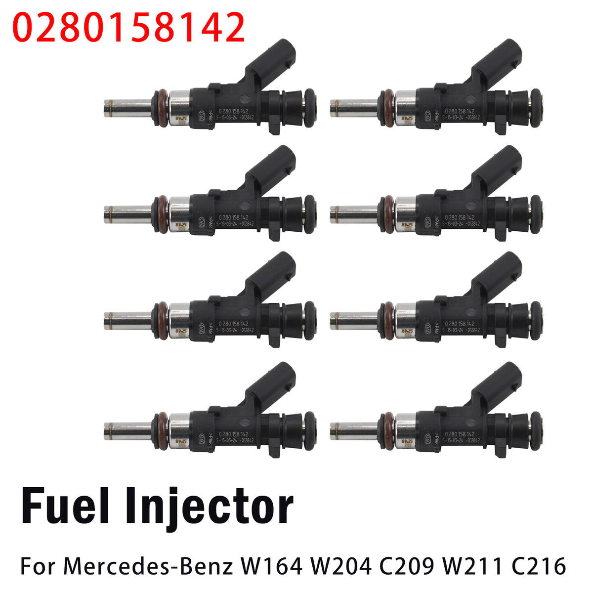 2007-2009 Mercedes-Benz CLK63 8Pcs Fuel Injector 0280158142 Generic