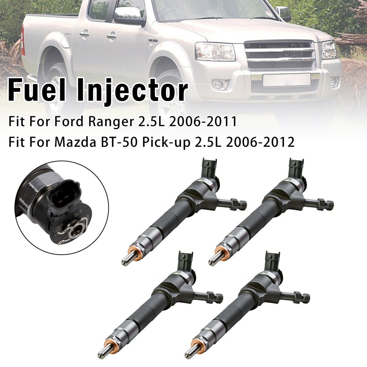 2006-2011 Ford Ranger 2.5L 4Pcs Fuel Injector 0445110250 WLAA13H50 Generic