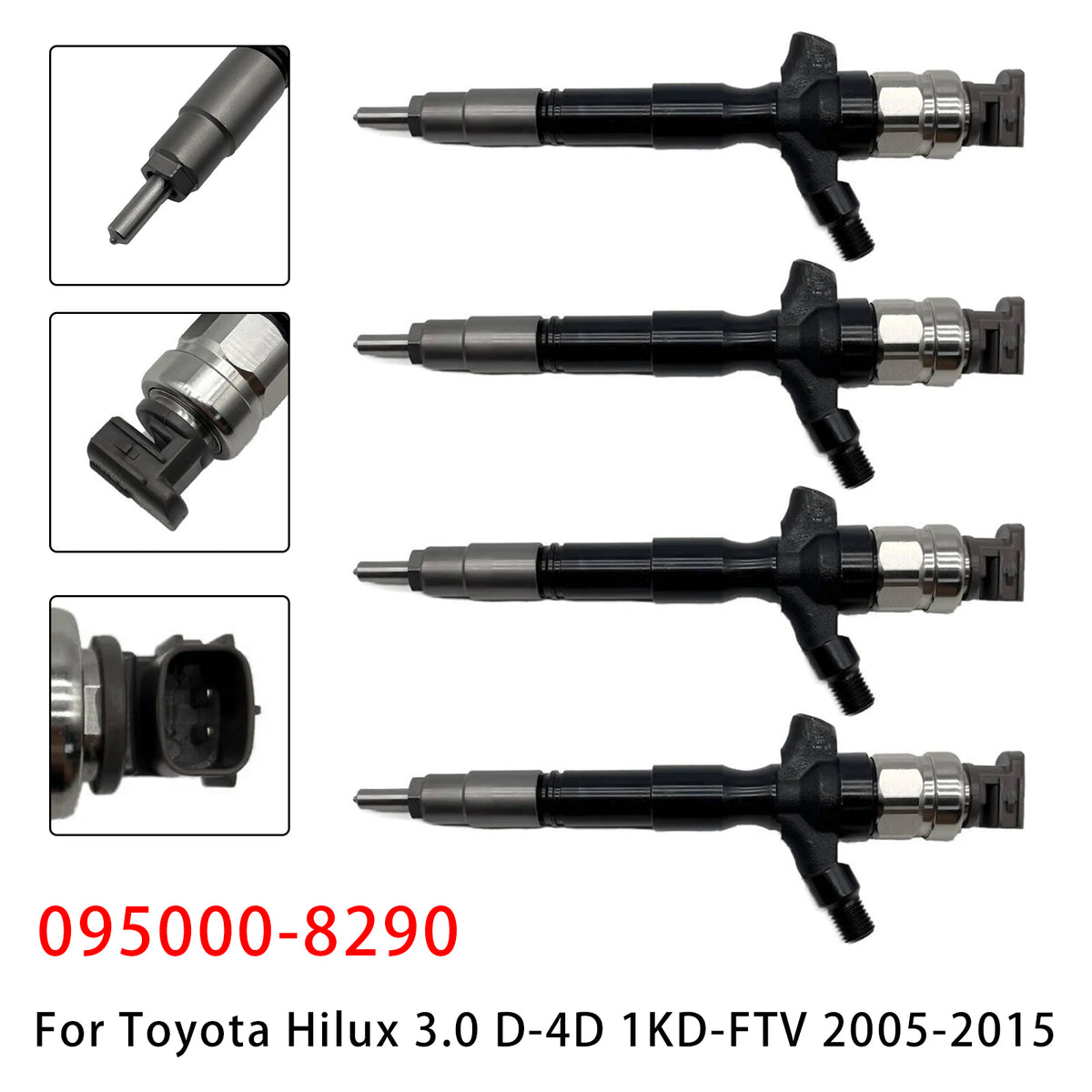 2005-2015 Toyota Hilux 3.0 D-4D 1KD-FTV 4Pcs Fuel Injector 095000-8290 23670-09330 Generic