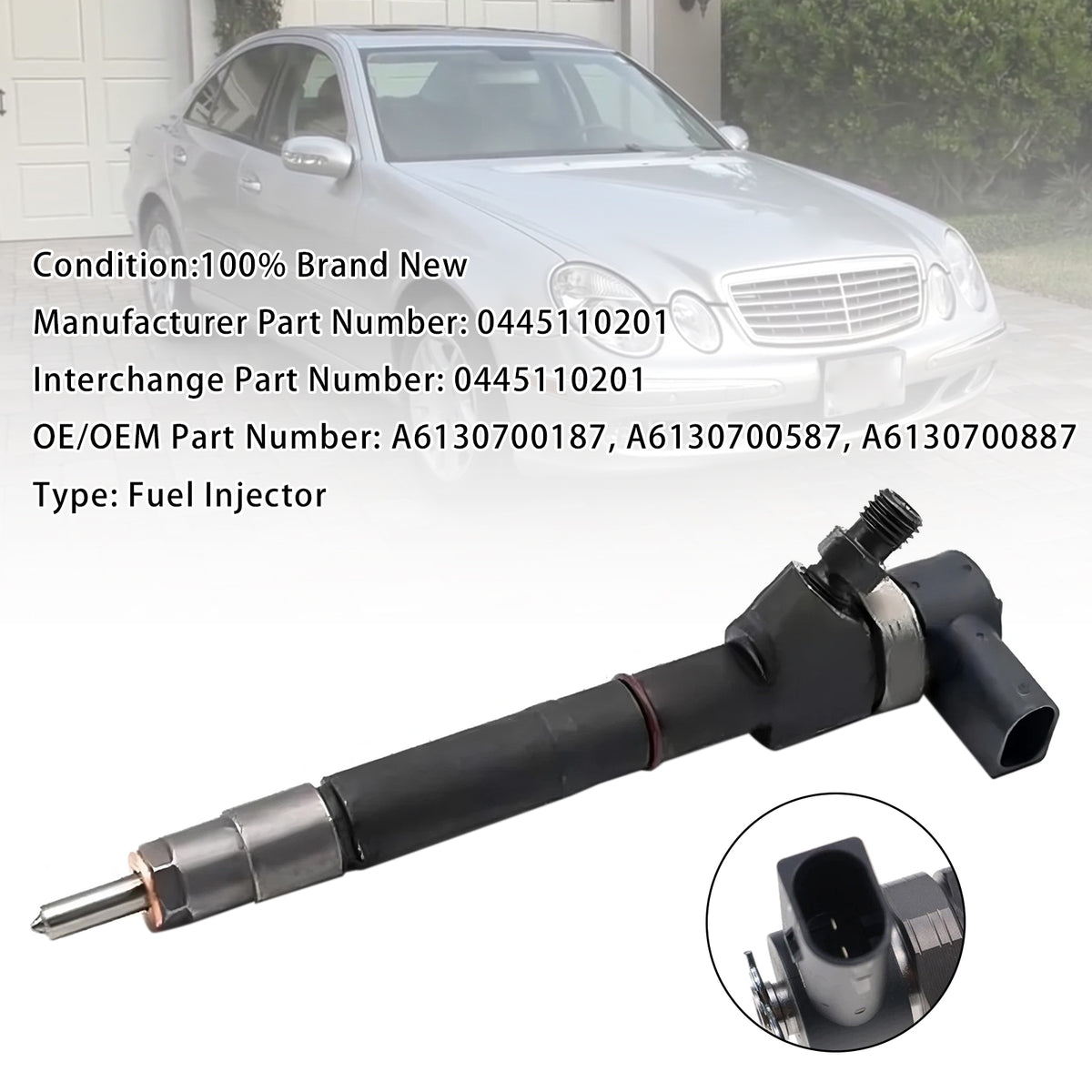 1999-2002 Mercedes-Benz E-Class E 320 CDi 1Pcs Fuel Injector 0445110201 A6130700187 Generic