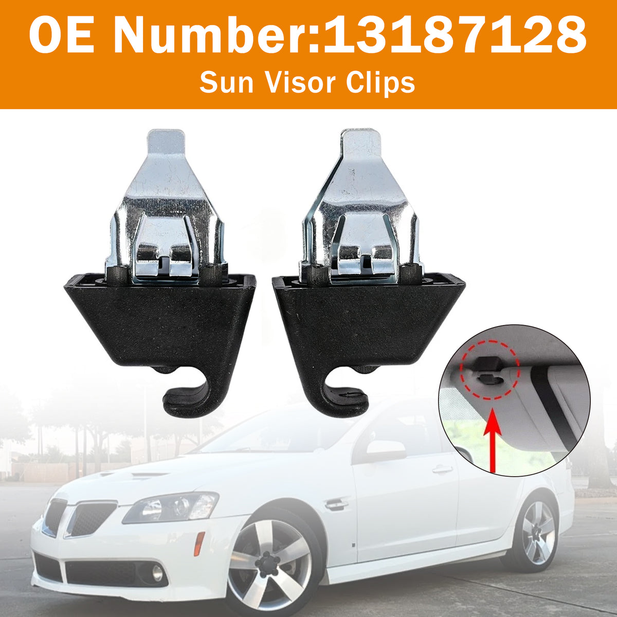 2008-2009 Pontiac G8 Sun Visor Clips Black 13187128 Generic