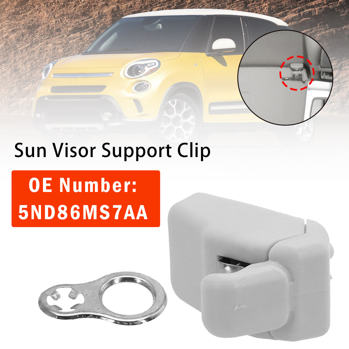 2014-2017 Fiat 500L Sun Visor Support Clip 5ND86MS7AA Generic