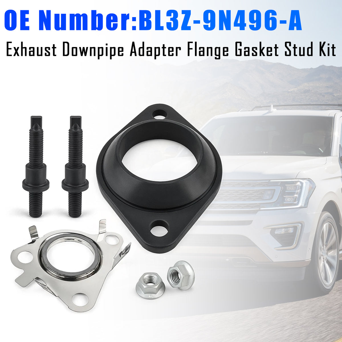 2015-2019 Ford Transit 250 Exhaust Downpipe Adapter Flange Gasket Stud Kit BL3Z-9N496-A Generic