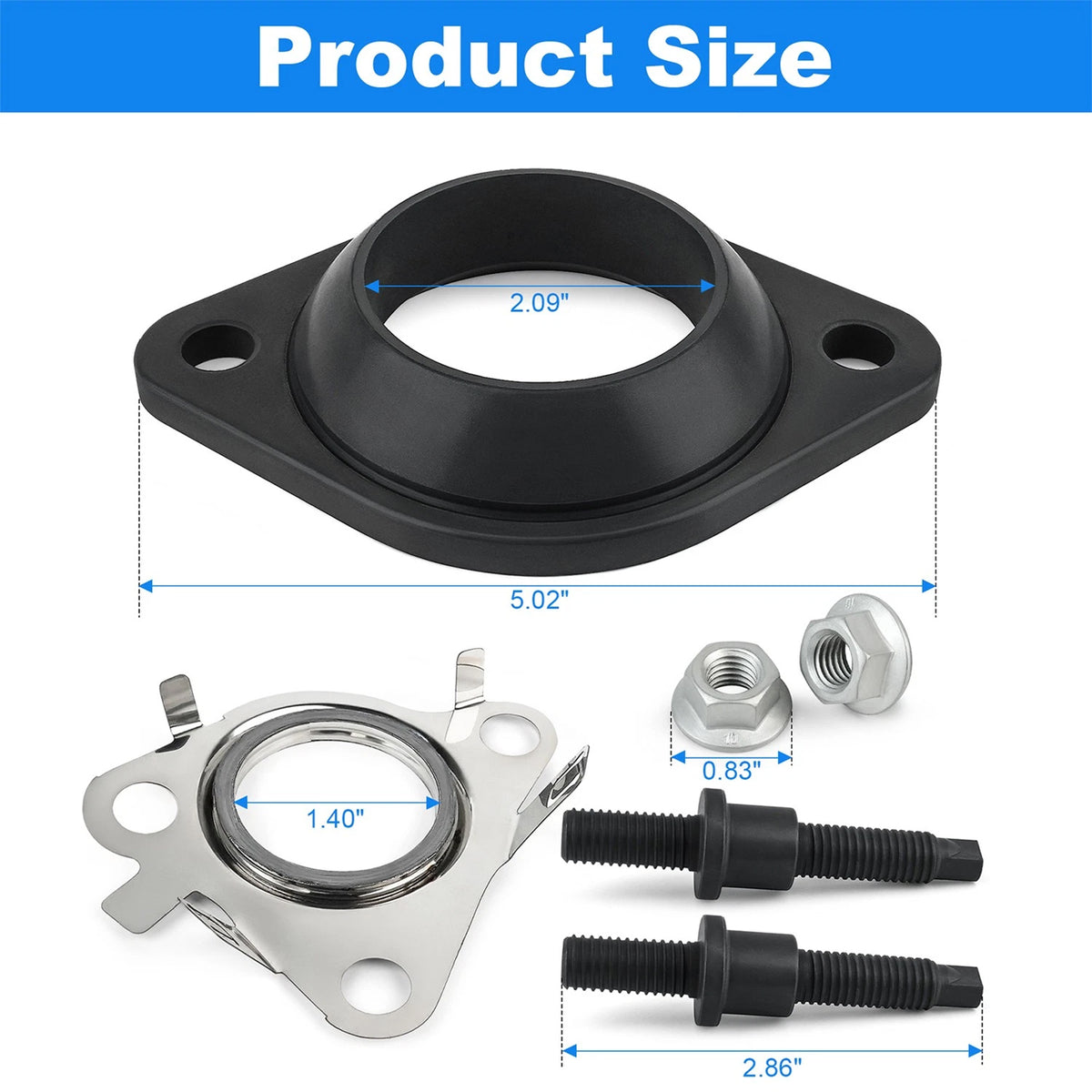 2015-2019 Ford Transit 350 Exhaust Downpipe Adapter Flange Gasket Stud Kit BL3Z-9N496-A Generic