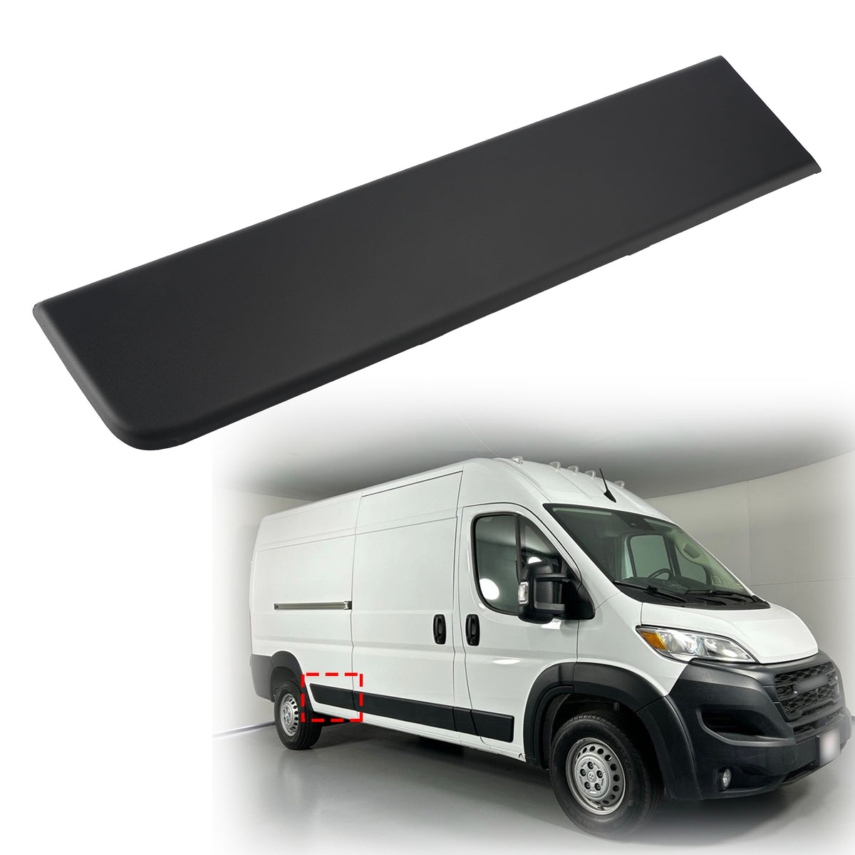 2019-2025 Ram Promaster 1500 Garniture de panneau de moulage latéral de corps de porte arrière droite 1ZT29JXWAB générique