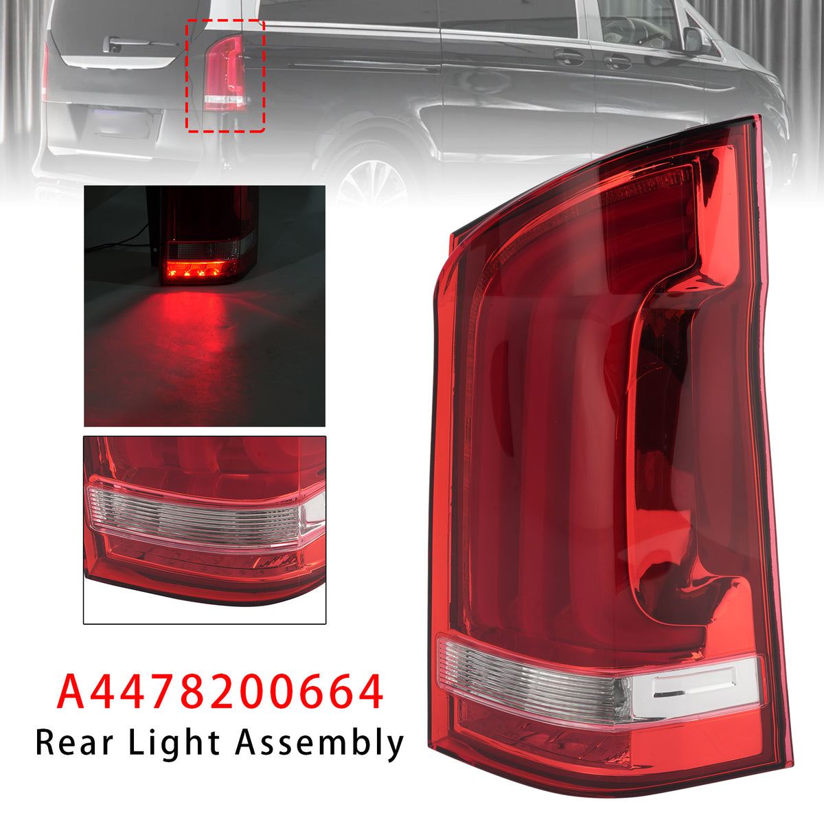 2014-2019 Benz V Class W447 V250 LED Rear Right Taillight 4478200664 A4478200664 Generic
