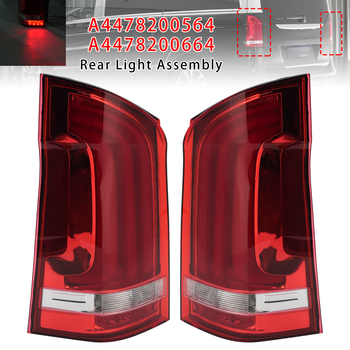 2014-2019 Benz V Class W447 V250 LED Rear Left+Right Taillight 4478200564 4478200664 Generic
