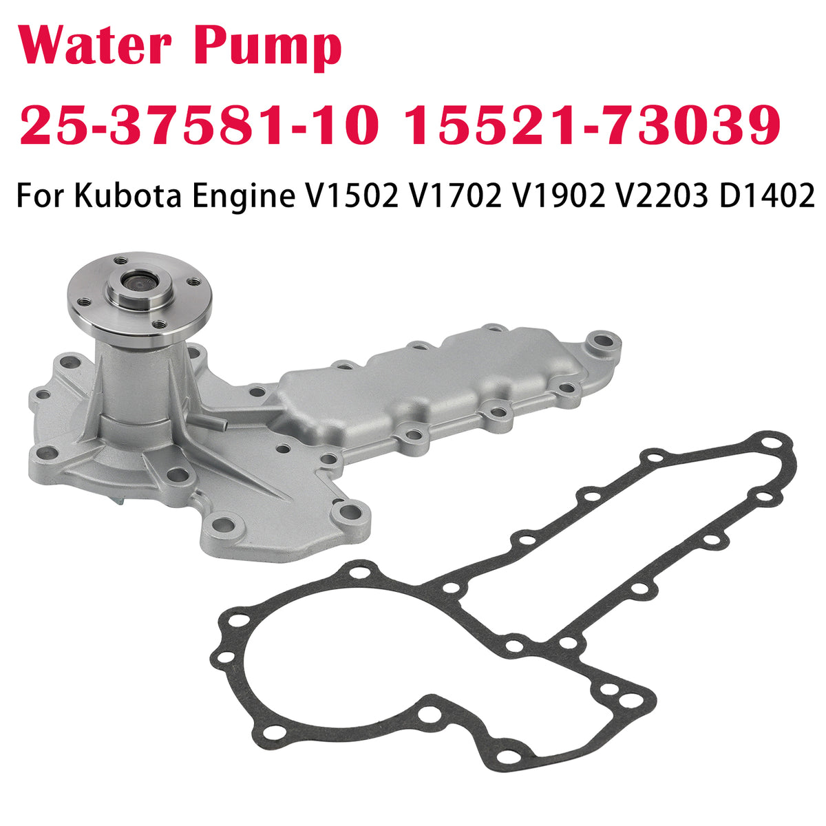 Kubota Engine V1502 Water Pump 253758110 25-37581-10 Generic
