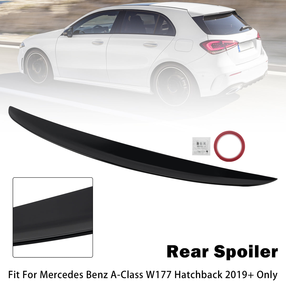 2019- Mercedes Benz A-Class W177 Hatchback Only Gloss Black Rear Boot Spoiler Generic