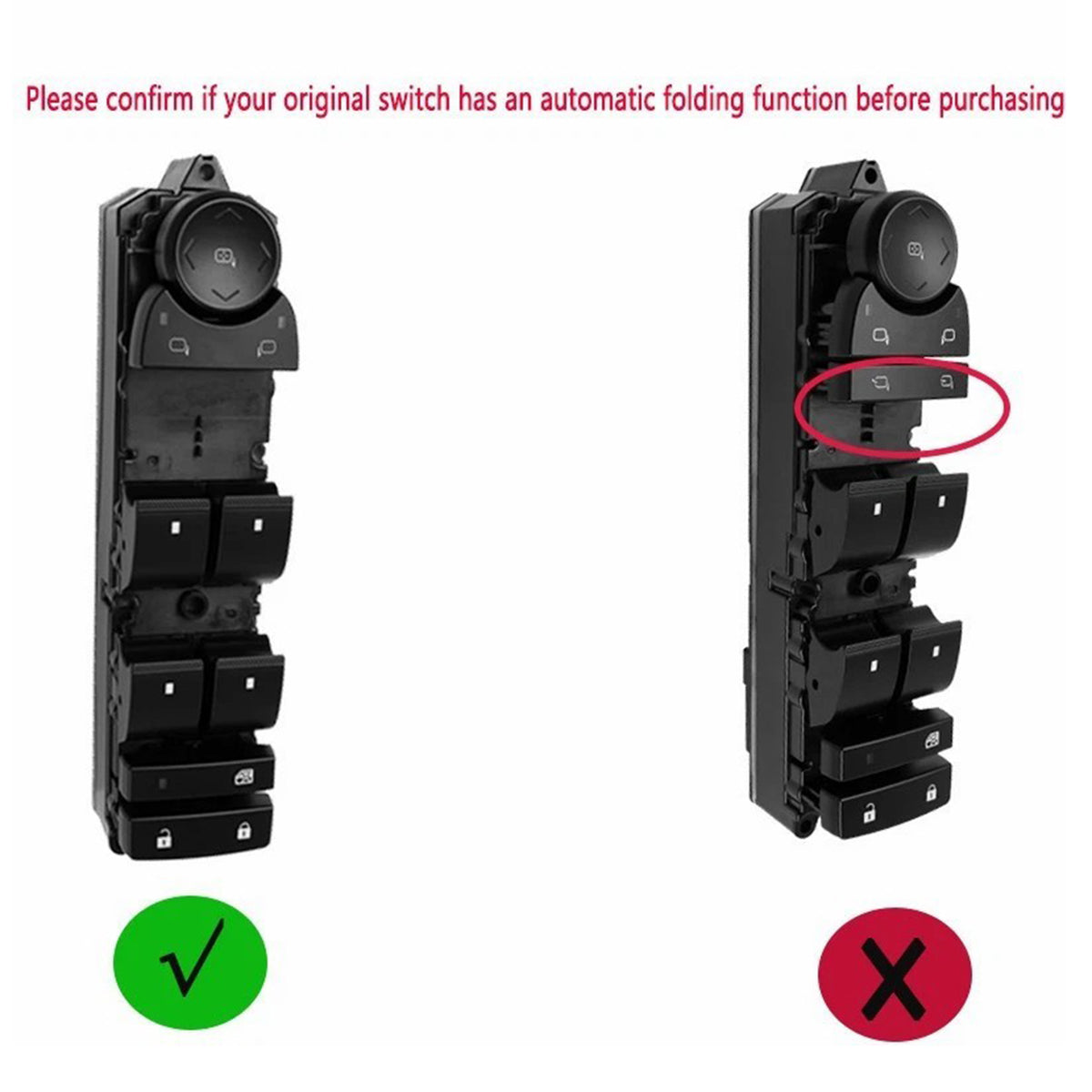 2010-2014 Cadillac Escalade 4-Door Front Left without Bezel Driver Side Door Master Power Window Control Switch DWS177 1S15733 Generic
