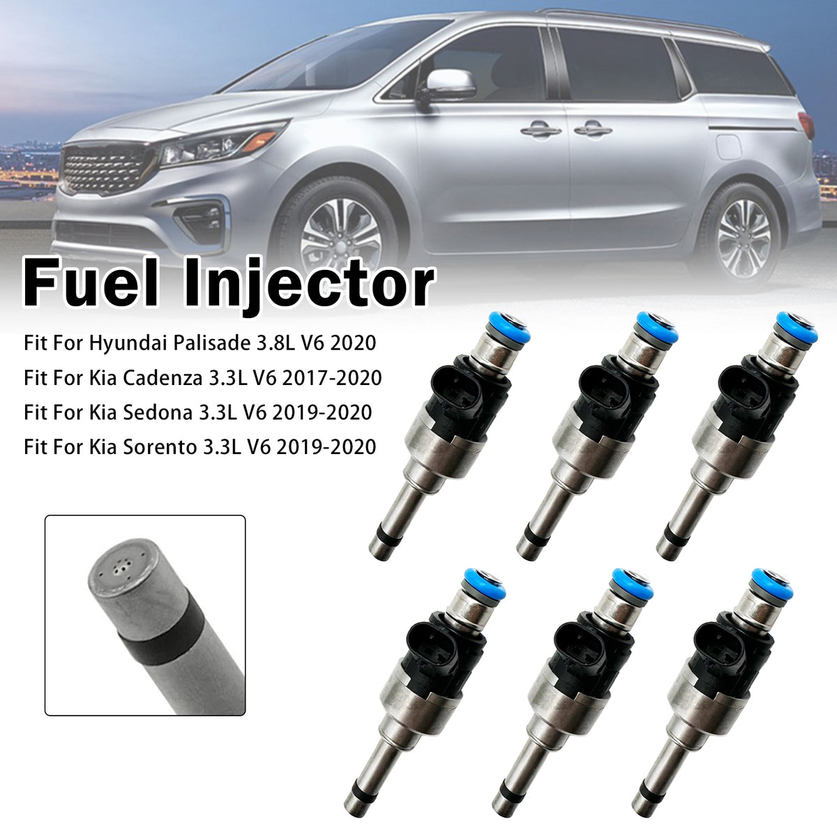 2019-2020 Kia Sorento 3.3L V6 6Pcs Fuel Injector 35310-3L200 FJ1445 Generic