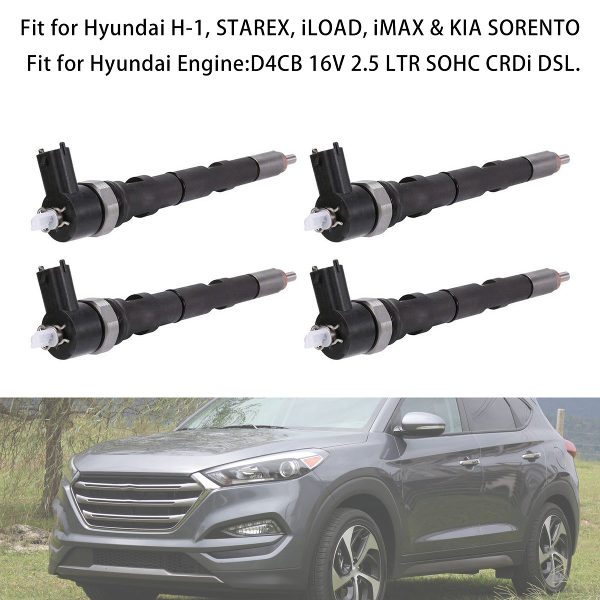 Hyundai H-1 D4CB 16V 2.5 LTR SOHC CRDi DSL 4Pcs Fuel Injector 0445110275 0986435180 Generic