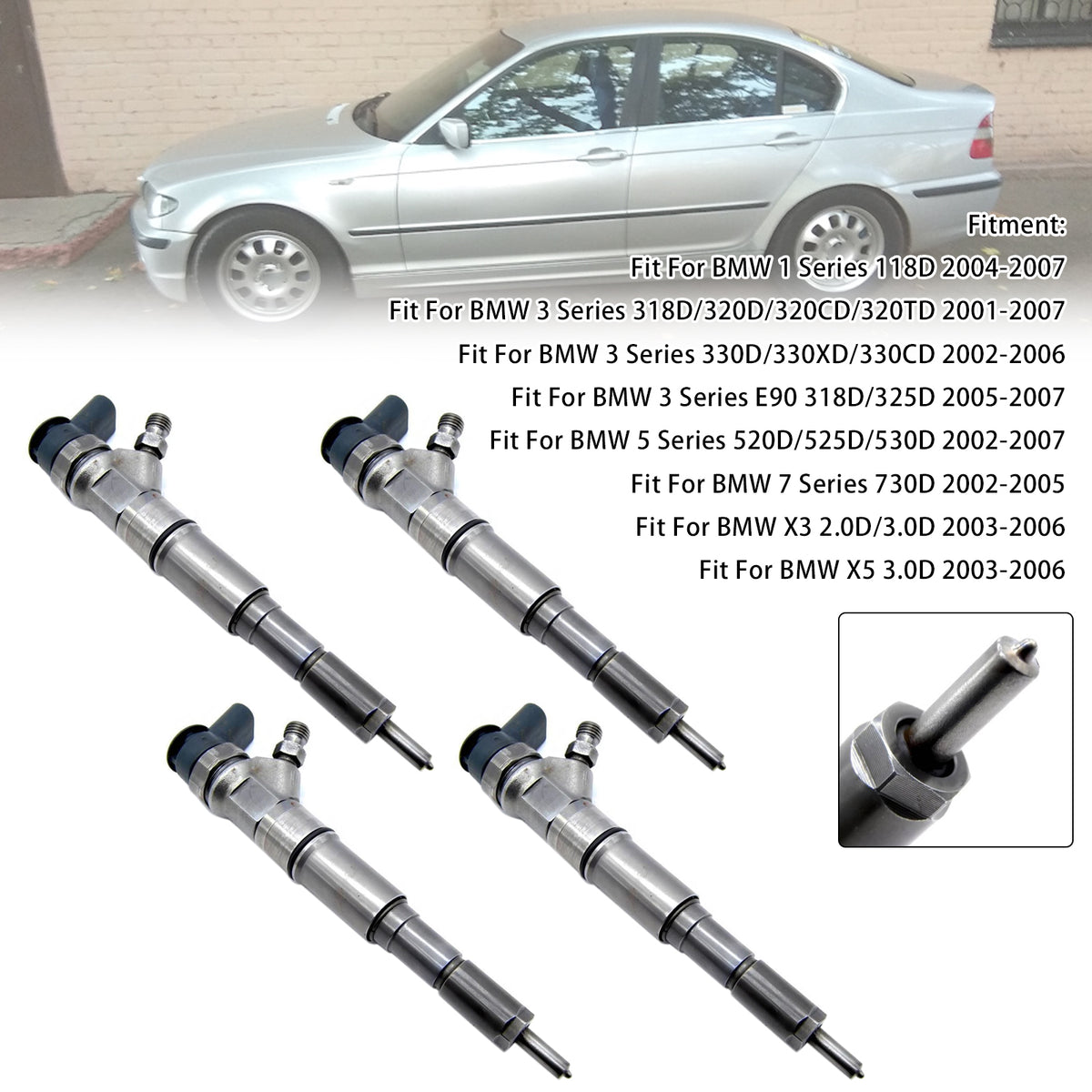 2002-2005 BMW 7 Series 730D 4Pcs Fuel Injector 0445110209 7790117 Generic