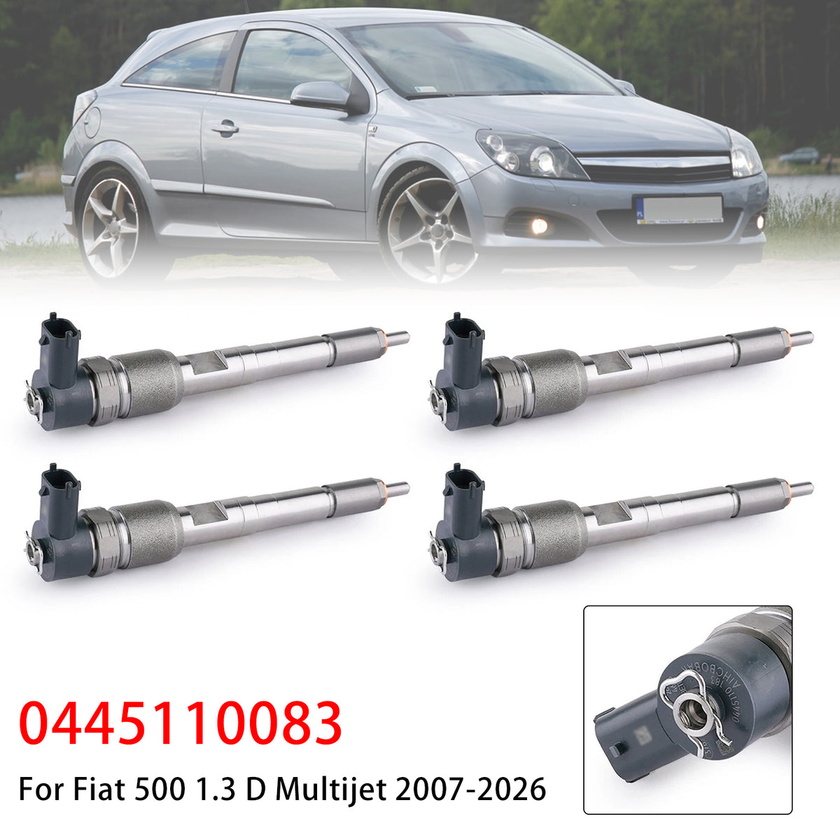 2008-2010 Alfa Romeo MiTo 1.3 MultiJet 4Pcs Fuel Injector 0986435078 0445110083 Generic