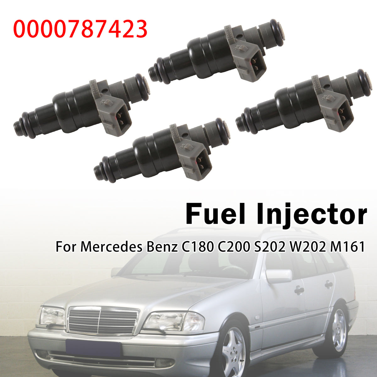 Mercedes Benz C200 W124 S202 W202 M111 M161 4Pcs Fuel Injector 0000787423 A0000787423 Generic