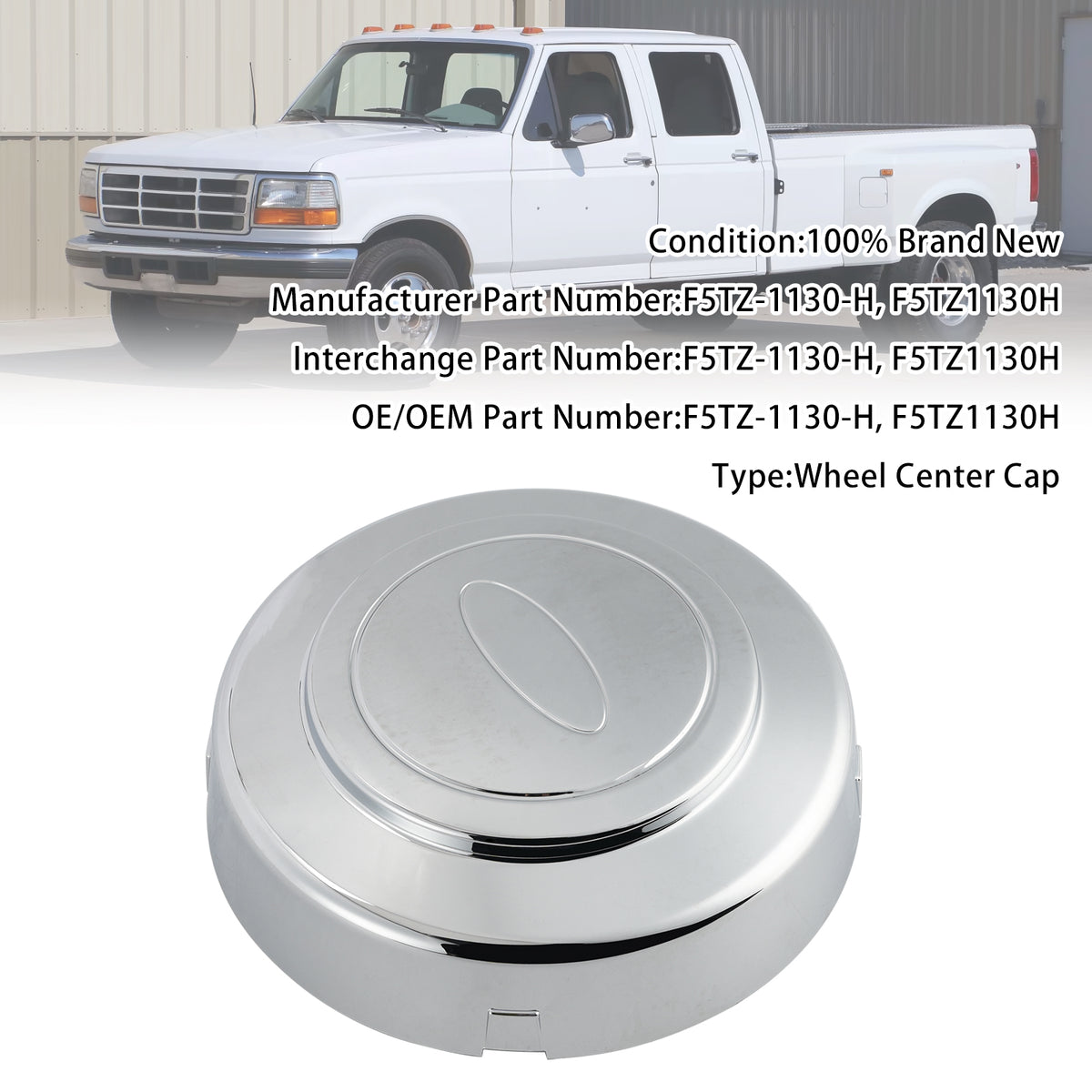 1995-1997 Ford E250 Wheel Center Cap Chrome F5TZ-1130-H F5TZ1130H Generic