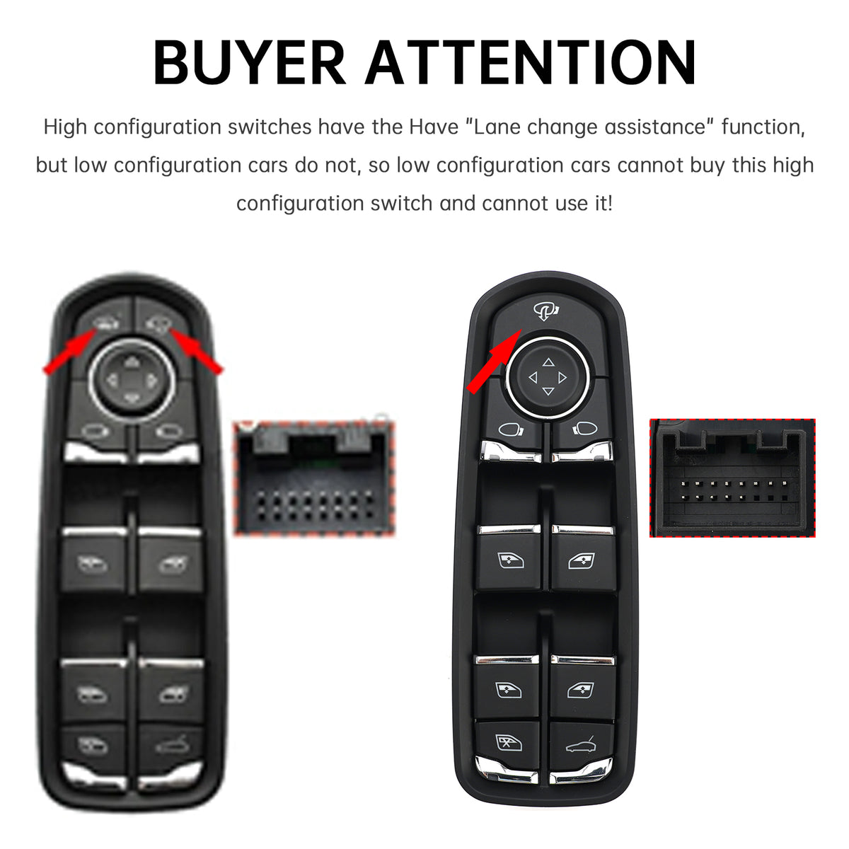 2011-2014 Porsche Cayenne Driver Power Window Switch 7PP959858RDML 7PP959858HDML Generic