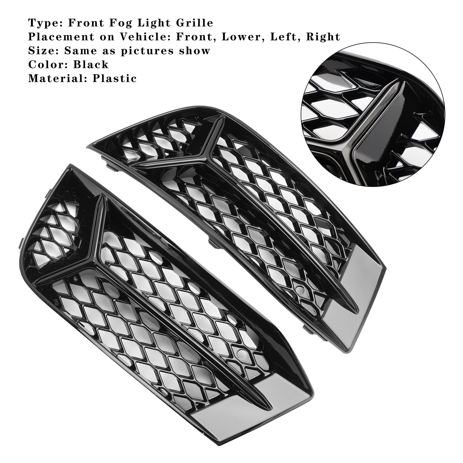 2017-20202020 AUDI A3 Bumper Grill Fog Light Cover Lemp Frame Trim